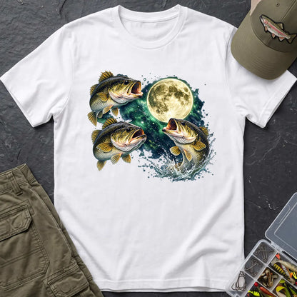 Bass Fish Moon T-Shirt in White