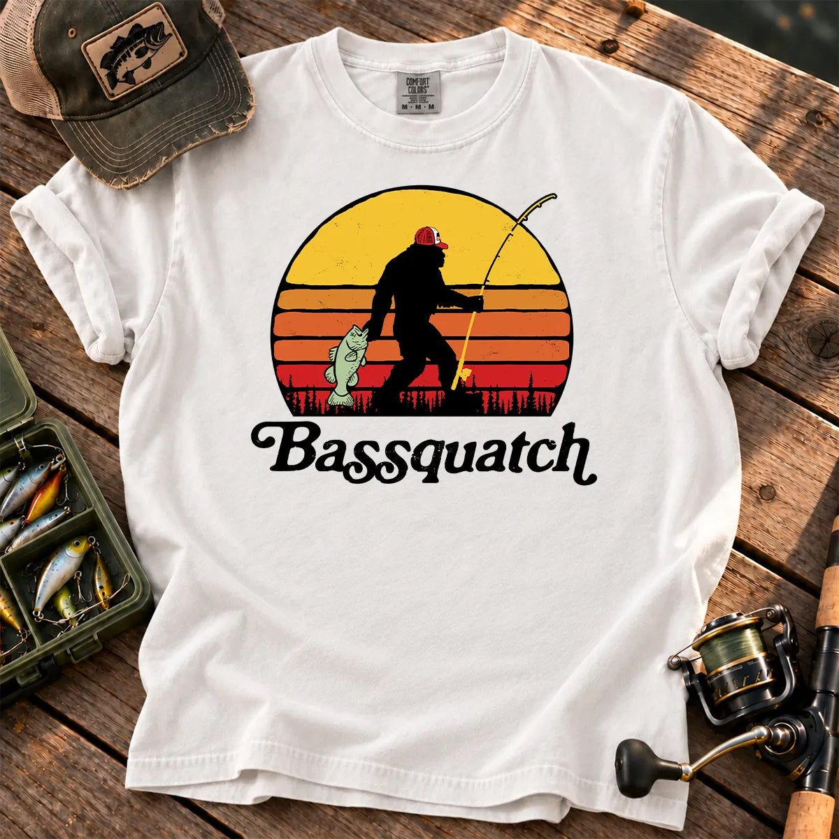Bassquatch Sunset T-Shirt in White