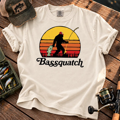 Bassquatch Sunset T-Shirt in Ivory