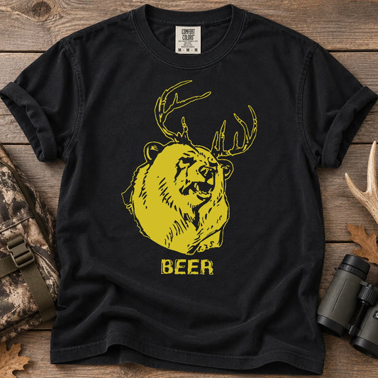 Beer Bear Deer T-Shirt in Black