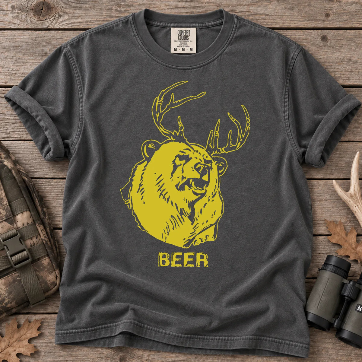 Beer Bear Deer T-Shirt in Pepper