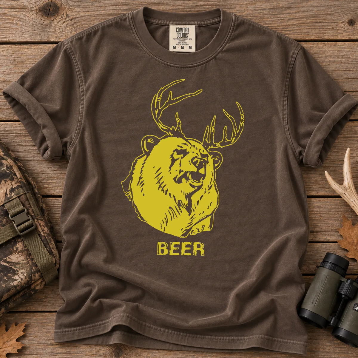 Beer Bear Deer T-Shirt in Espresso