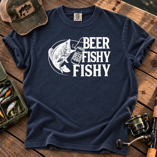Beer Fishy Fishy T-Shirt in True Navy