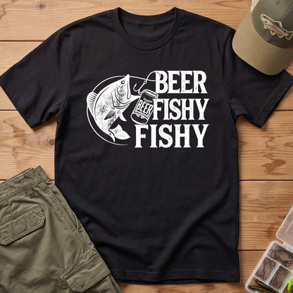 Beer Fishy Fishy T-Shirt in Black