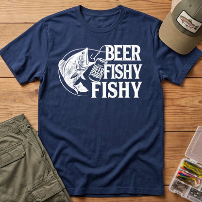 Beer Fishy Fishy T-Shirt in Navy