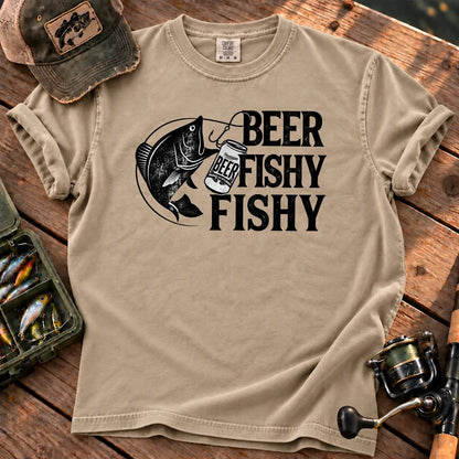 Beer Fishy Fishy T-Shirt in Sandstone