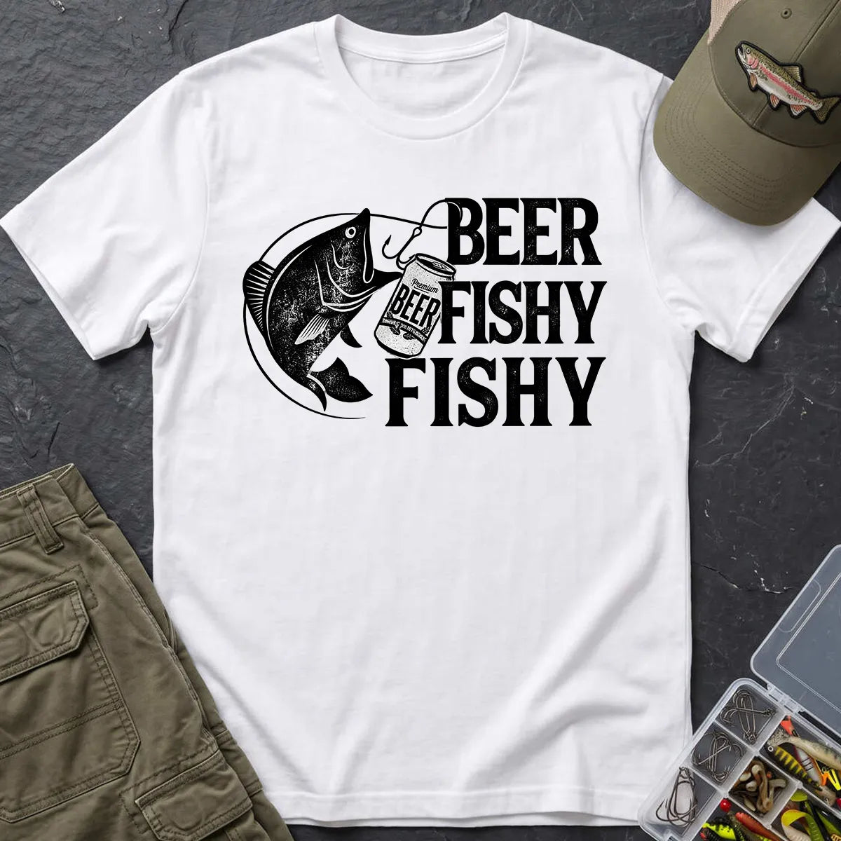Beer Fishy Fishy T-Shirt in White