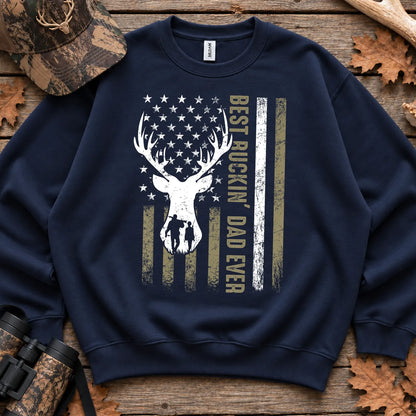 Best Buckin Dad Ever Sweatshirt in Navy