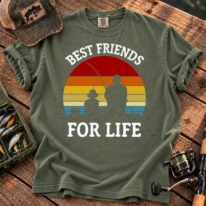 Best Friends for Life Fishing T-Shirt in Moss