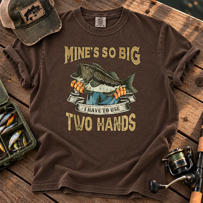 Big Bass Two Hands Fishing T-Shirt in Espresso