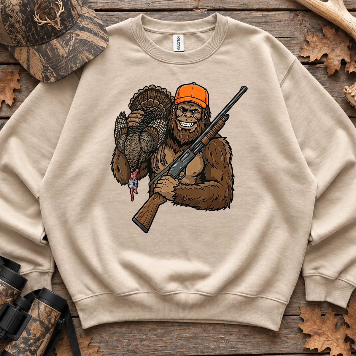 Bigfoot Turkey Hunter Sweatshirt in Sand