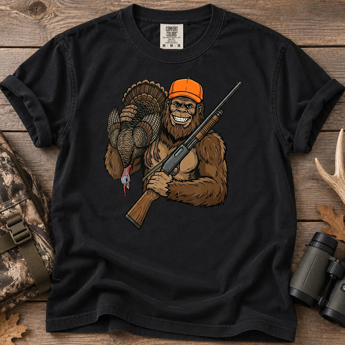 Bigfoot Turkey Hunting T-Shirt in Black