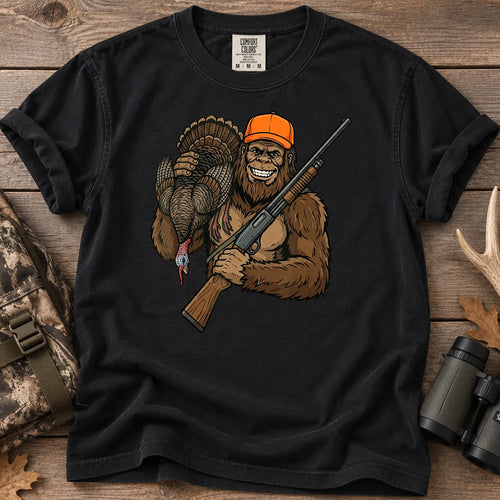 Bigfoot Turkey Hunting T-Shirt in Black