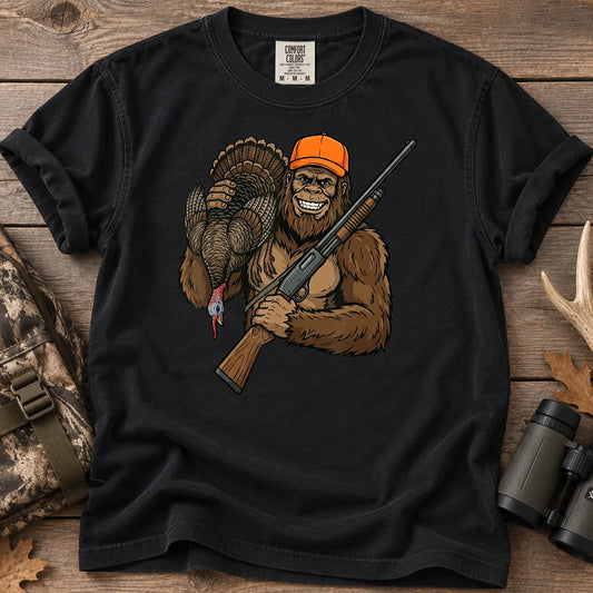 Bigfoot Turkey Hunting T-Shirt in Black