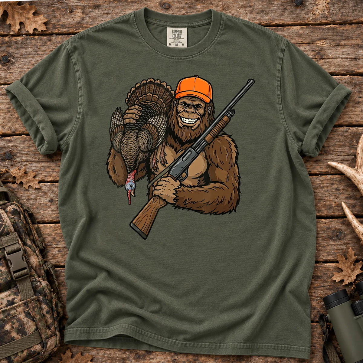 Bigfoot Turkey Hunting T-Shirt in Moss