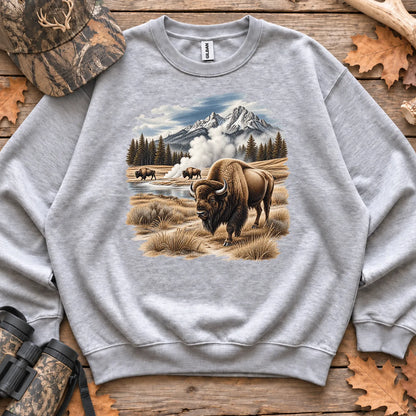 Bison Geyser Basin Sweatshirt in Sport Grey