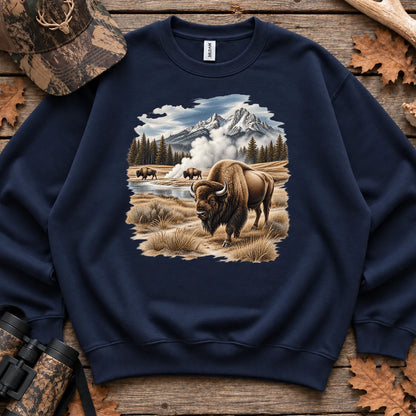 Bison Geyser Basin Sweatshirt in Navy