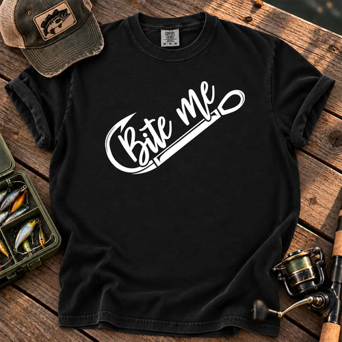 Bite Me Fishing T-Shirt in Black