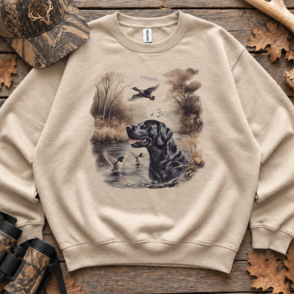 Black Lab Duck Hunt Sweatshirt in Sand