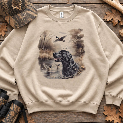 Black Lab Duck Hunt Sweatshirt in Sand