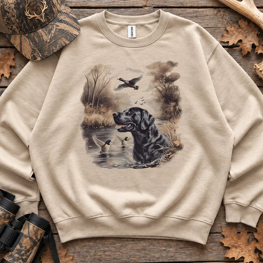Black Lab Duck Hunt Sweatshirt in Sand