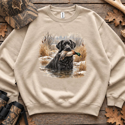 Black Lab Retriever Sweatshirt in Sand
