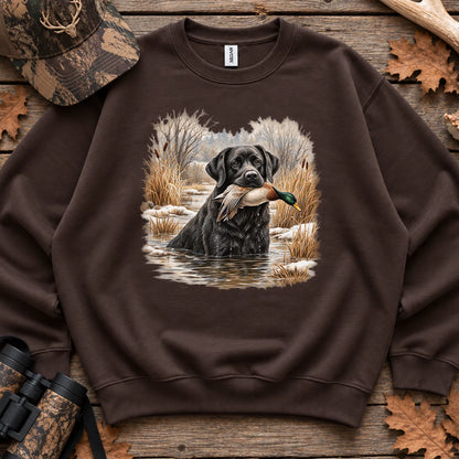 Black Lab Retriever Sweatshirt in Dark Chocolate