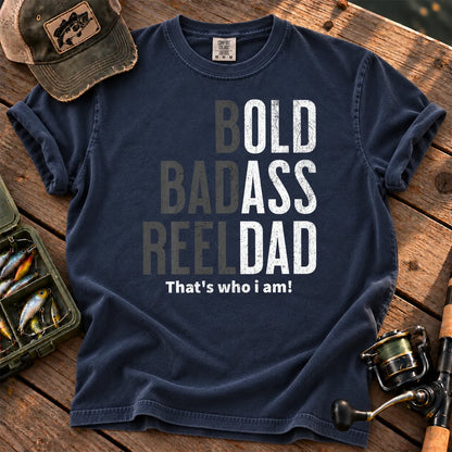 Bold Reel Dad Fishing T-Shirt in True Navy