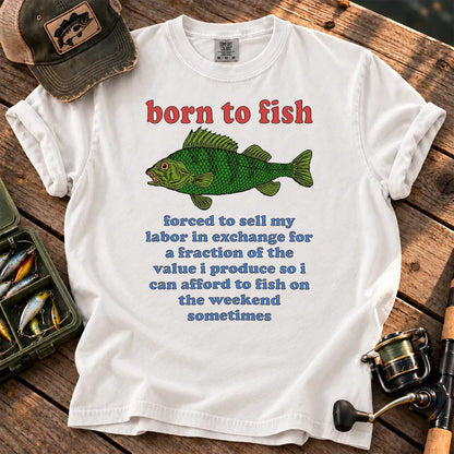 Born to Fish Labor T-Shirt in White