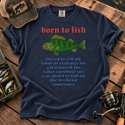 Born to Fish Labor T-Shirt in True Navy