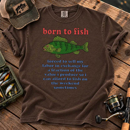 Born to Fish Labor T-Shirt in Espresso