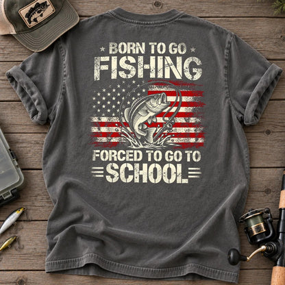 Born to Go Fishing T-Shirt in Pepper
