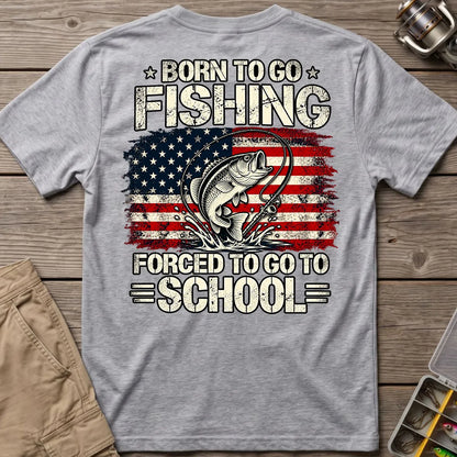 Born to Go Fishing T-Shirt in Sport Grey
