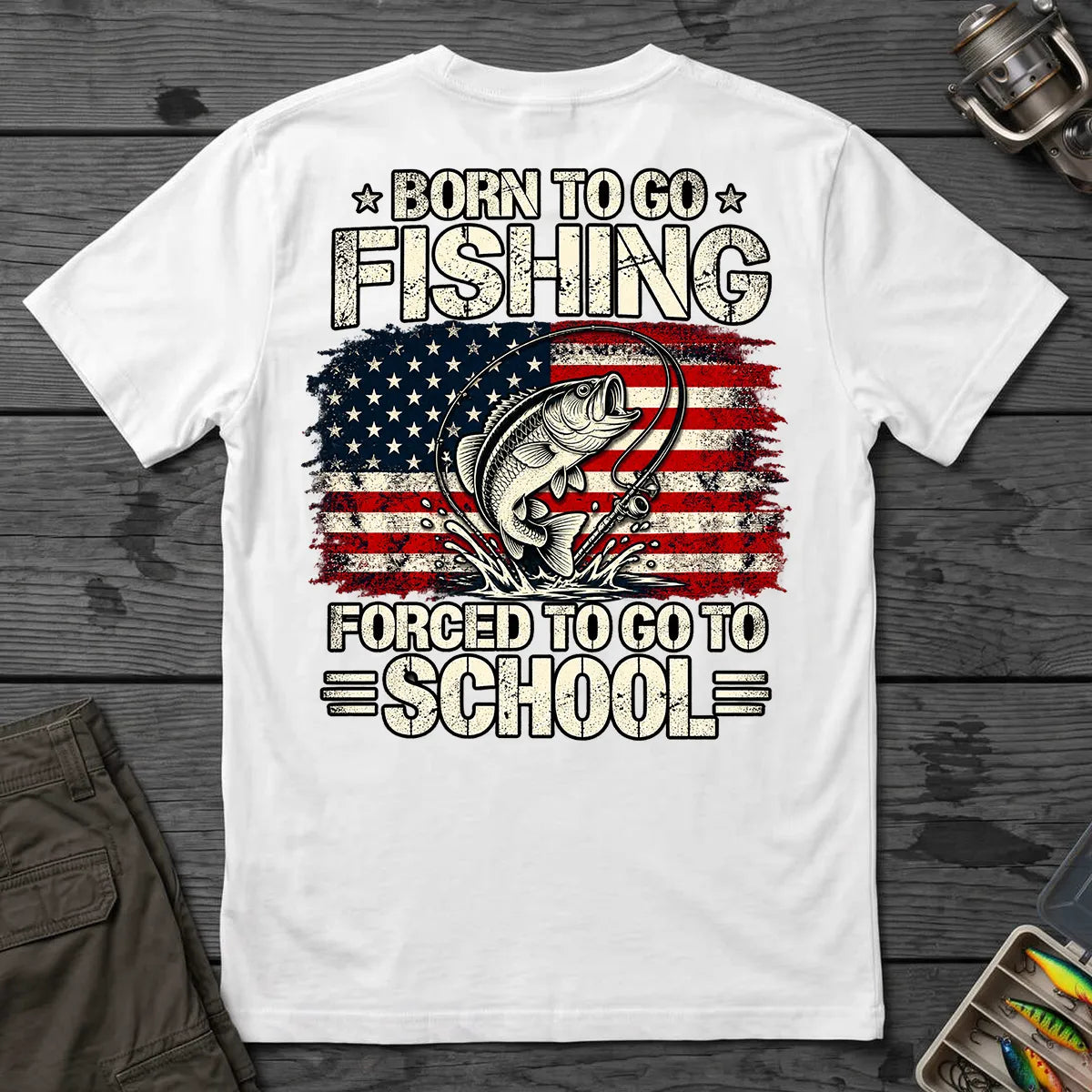 Born to Go Fishing T-Shirt in White