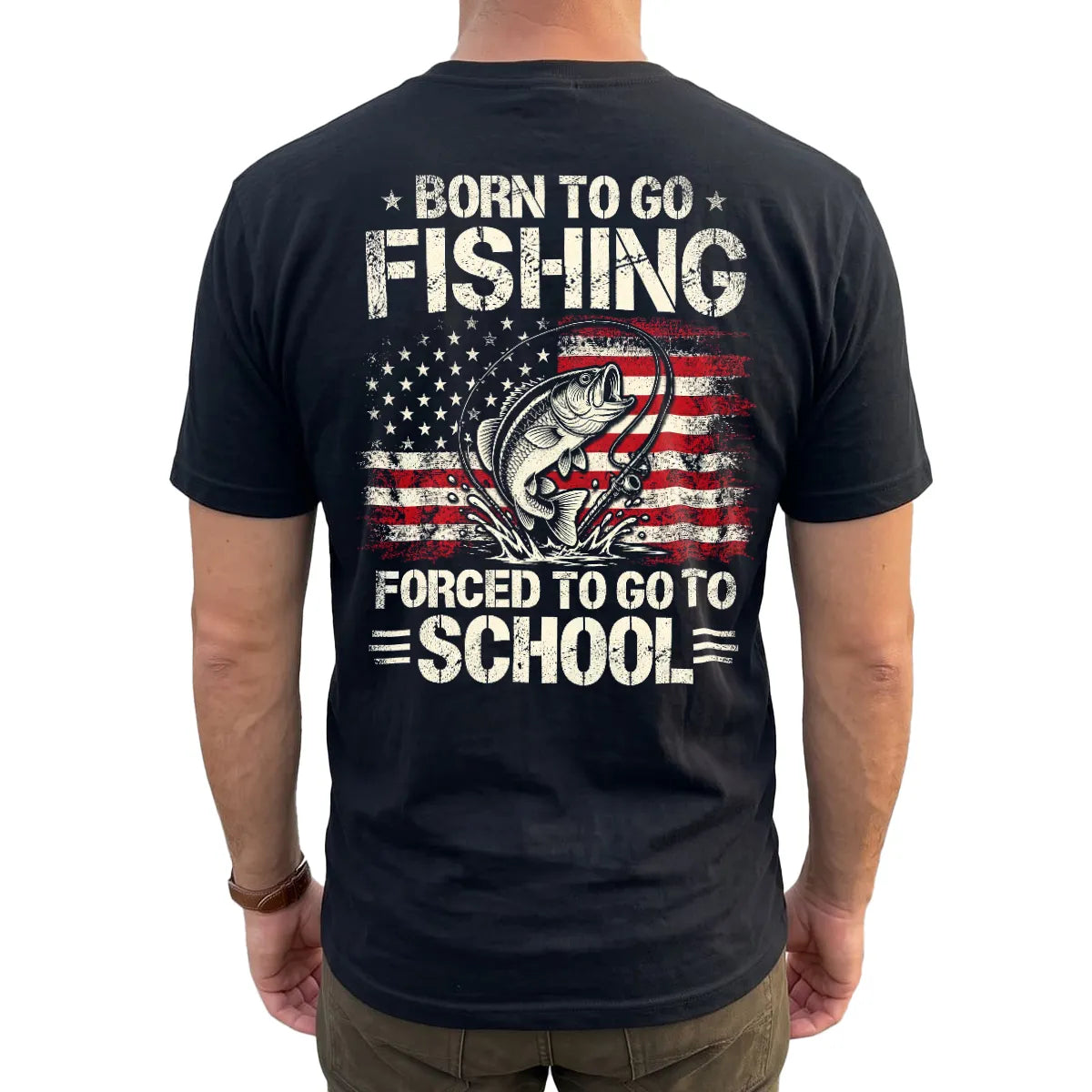 Born to Go Fishing T-Shirt lifestyle mockup