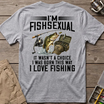 Born to Love Fishing T-Shirt in Sport Grey