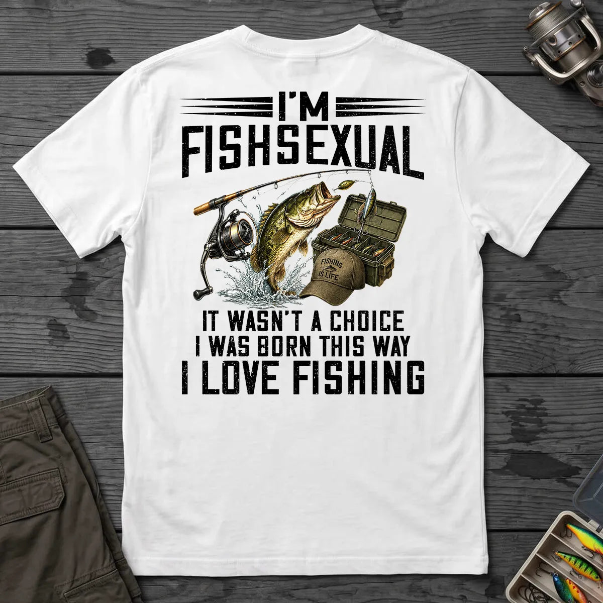 Born to Love Fishing T-Shirt in White