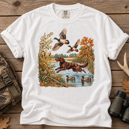 Boykin Spaniel Duck Hunting T-Shirt in White