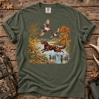 Boykin Spaniel Duck Hunting T-Shirt in Moss