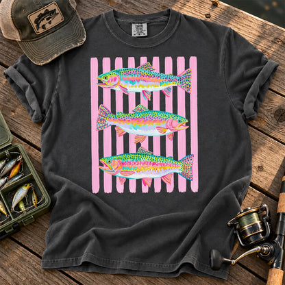 Bright Rainbow Trout T-Shirt in Pepper