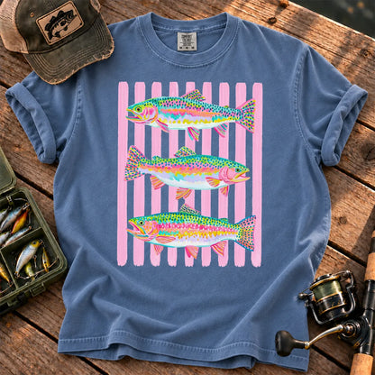 Bright Rainbow Trout T-Shirt in Blue Jean