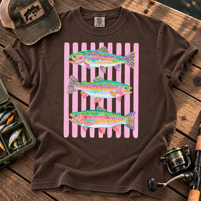 Bright Rainbow Trout T-Shirt in Espresso