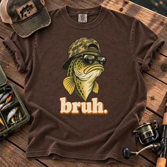 Bruh Bass Fishing T-Shirt in Espresso