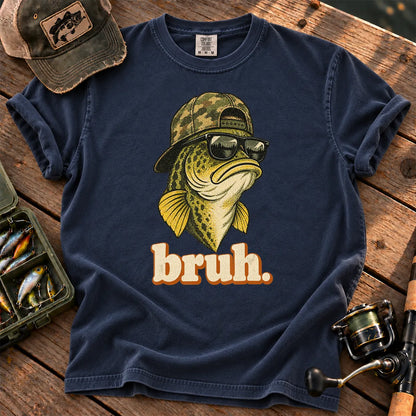 Bruh Bass Fishing T-Shirt in True Navy