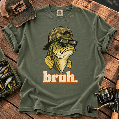 Bruh Bass Fishing T-Shirt in Moss