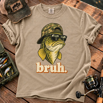 Bruh Bass Fishing T-Shirt in Sandstone