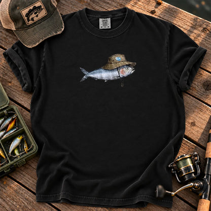 Bucket Hat Fish T-Shirt in Black