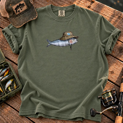 Bucket Hat Fish T-Shirt in Moss