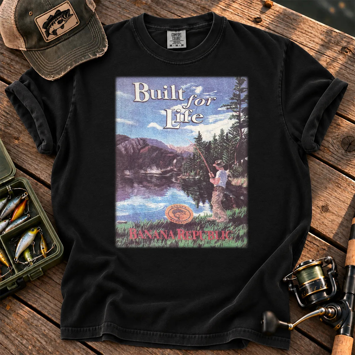 Built for Life Fishing T-Shirt in Black