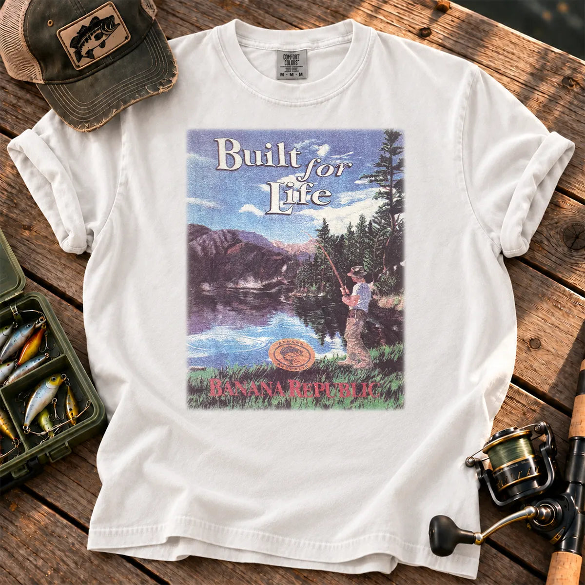 Built for Life Fishing T-Shirt in White